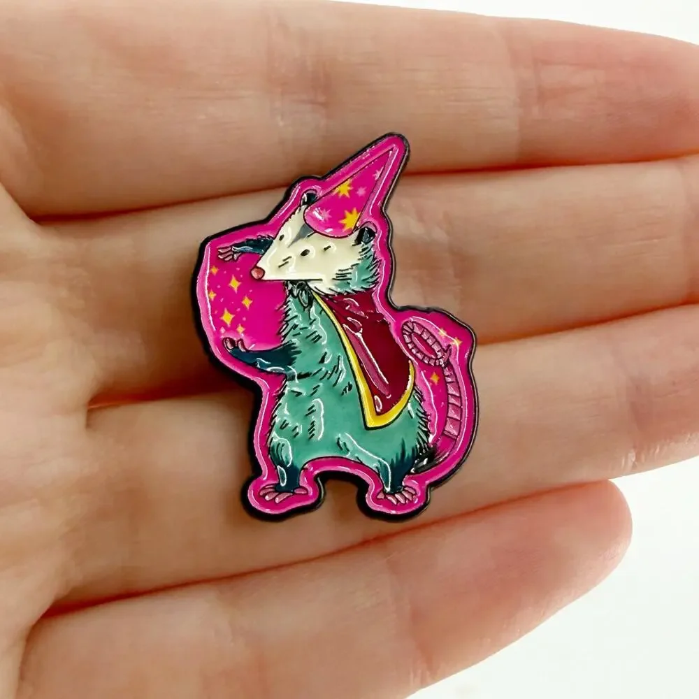 Wizard Rat Mouse Soft Enamel Pin Cute Fantasy Magic Witch Lapel Badge Gift